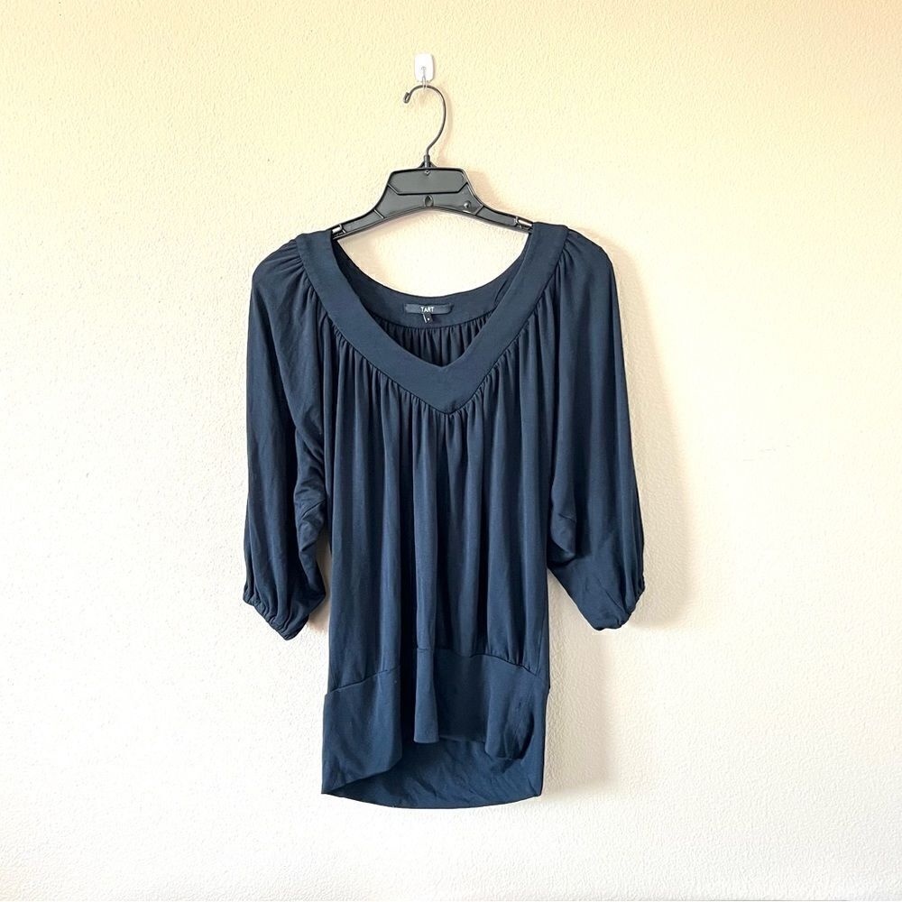 Tart Soft Black Draped Top